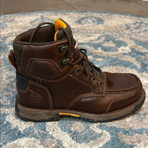 Georgia Boot Brown Leather Work Boots - Picture 9 of 13